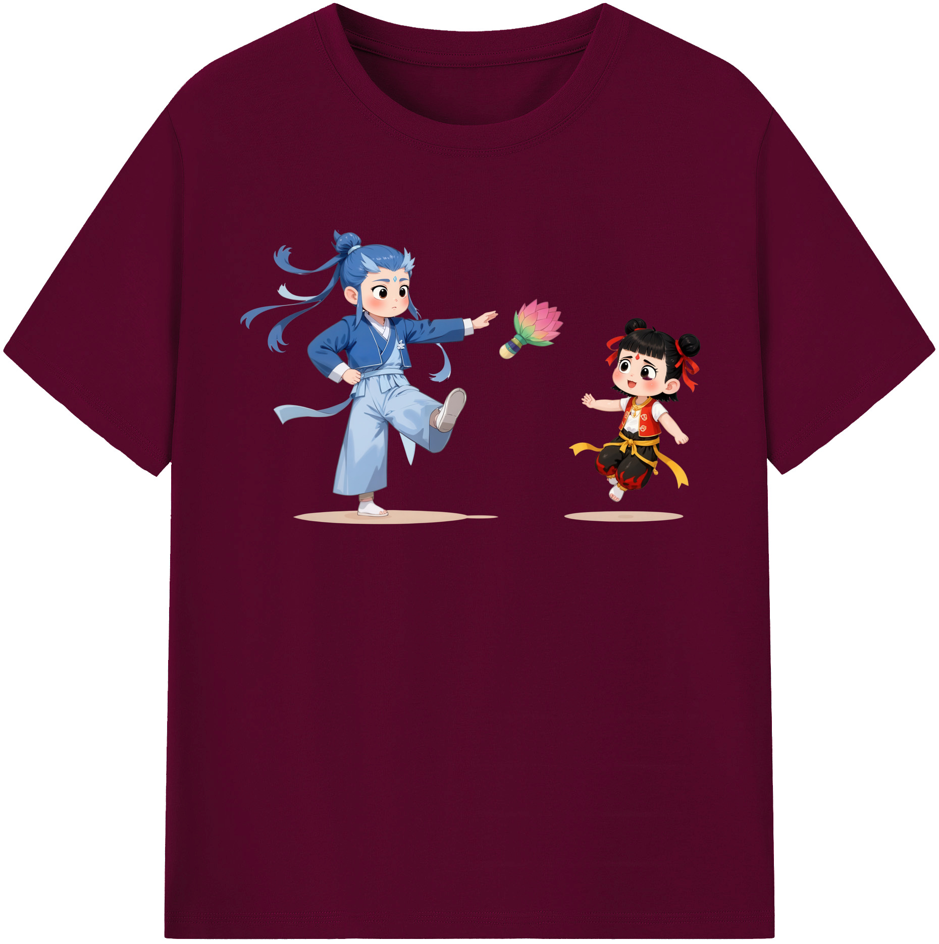 （画像用） Ne Zha 2 ナタ 魔童の大暴れ レディースカジュアルプリントTシャツ（綿100％）
